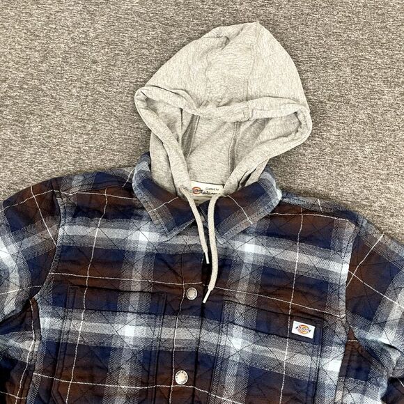 Dickies Hooded Flannel Womens Medium Workwear Warm - Picture 3 of 8